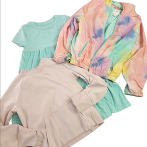 bundle of girls size 7-8 Colorful Jacket, Dress and Sweatshirt cat and jack